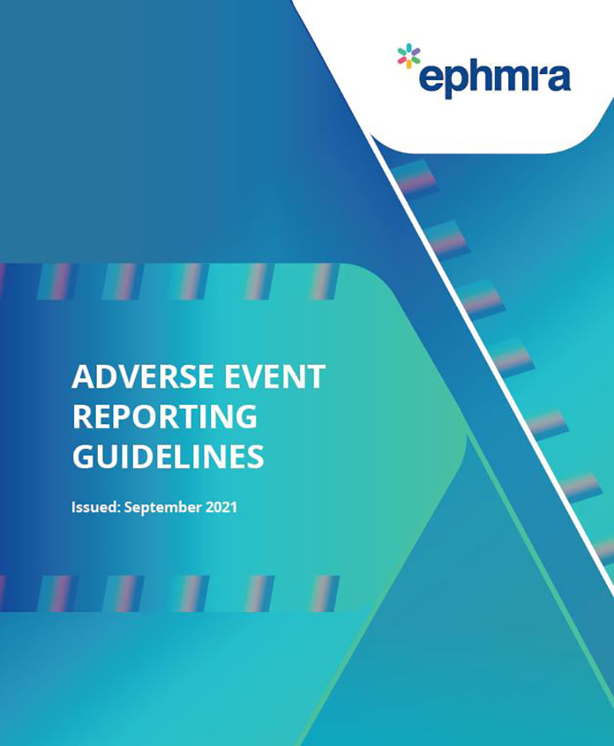 Adverse Event Reporting Guidelines written on blue background